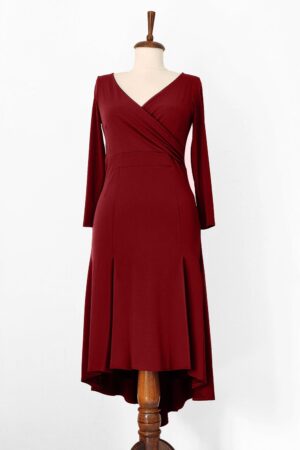 burgundy-long-sleeve-tango-dress